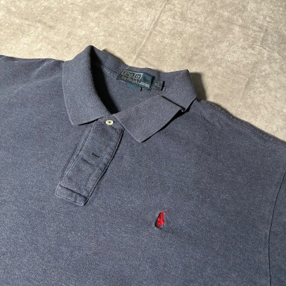 Polo by Ralph Lauren Other - Vintage Polo Ralph Lauren Mens XL Navy Blue Short Sleeve Polo Shirt Red Pony